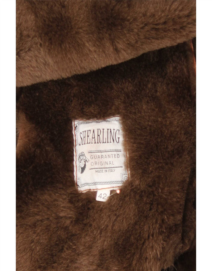 Vintage Γυναικείο Oversized Shearling Coat IT 42 Medium Brown
