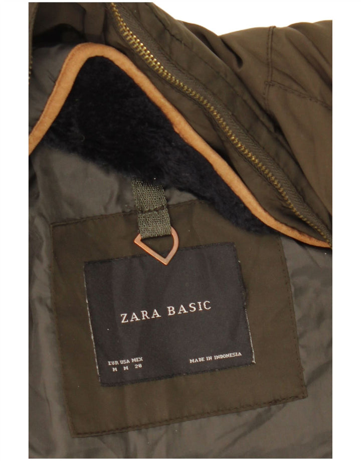 Zara Γυναικείο μπουφάν με κουκούλα UK 14 Medium Khaki