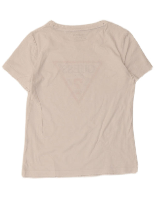 Γυναικείο γραφικό μπλουζάκι Guess Top UK 6 XS Λευκό βαμβακερό