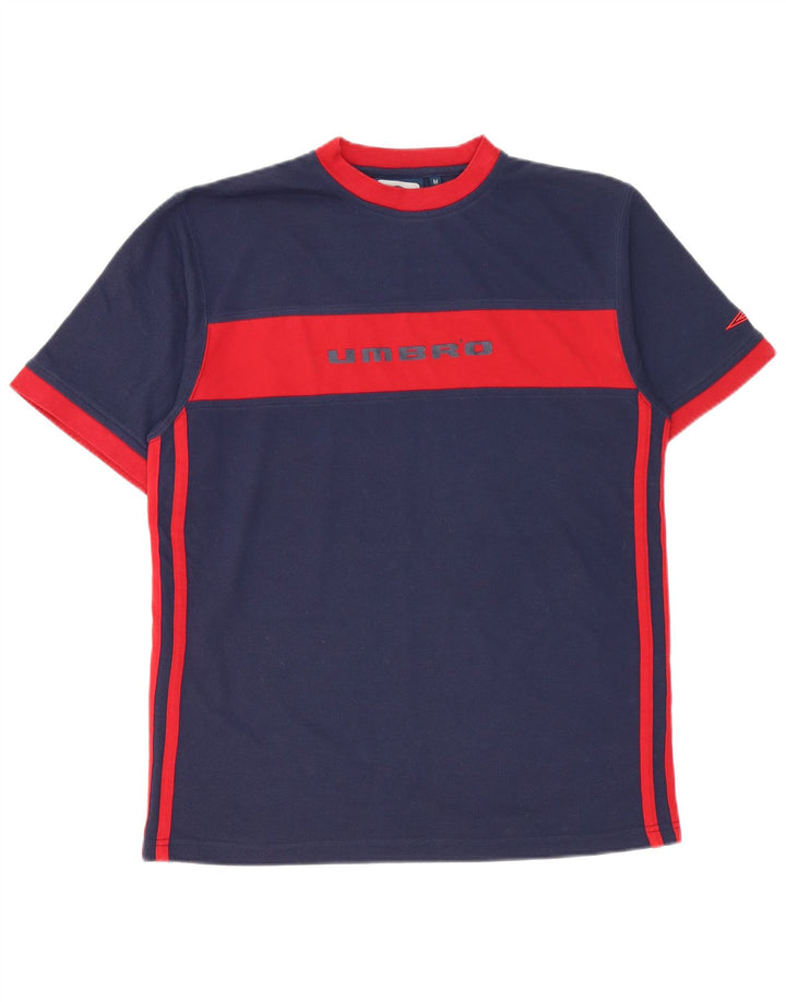 Ανδρικό γραφικό T-Shirt Umbro Top Medium Navy Blue Colorblock Πολυεστέρας