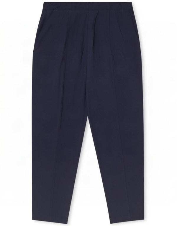 Marks & Spencer Womens Tapered Casual Trousers UK 16 Large W34 L26 Navy Blu