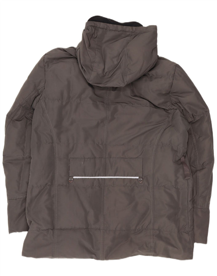 PEUTEREY Ανδρικό παλτό με κουκούλα UK 40 Large Grey Polyester