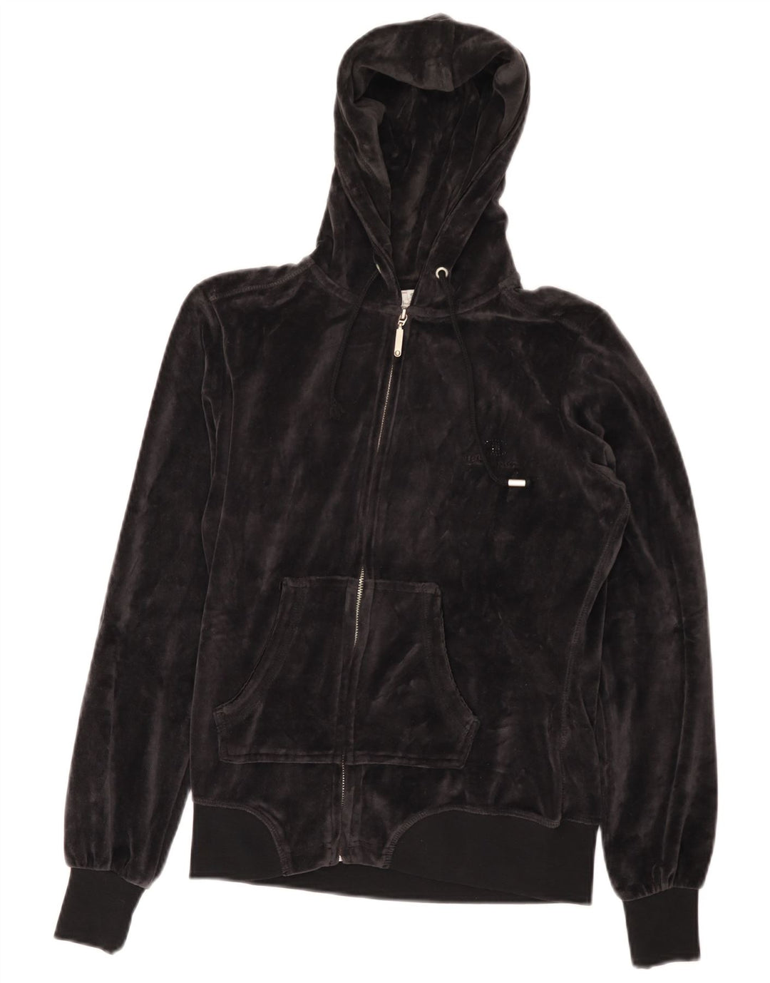 CHAMPION Γυναικείο πουλόβερ Heritage Fit Velor Zip Hoodie UK 10 Small Black