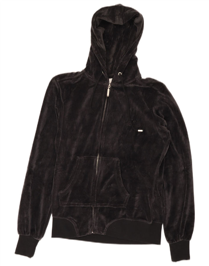 CHAMPION Γυναικείο πουλόβερ Heritage Fit Velor Zip Hoodie UK 10 Small Black