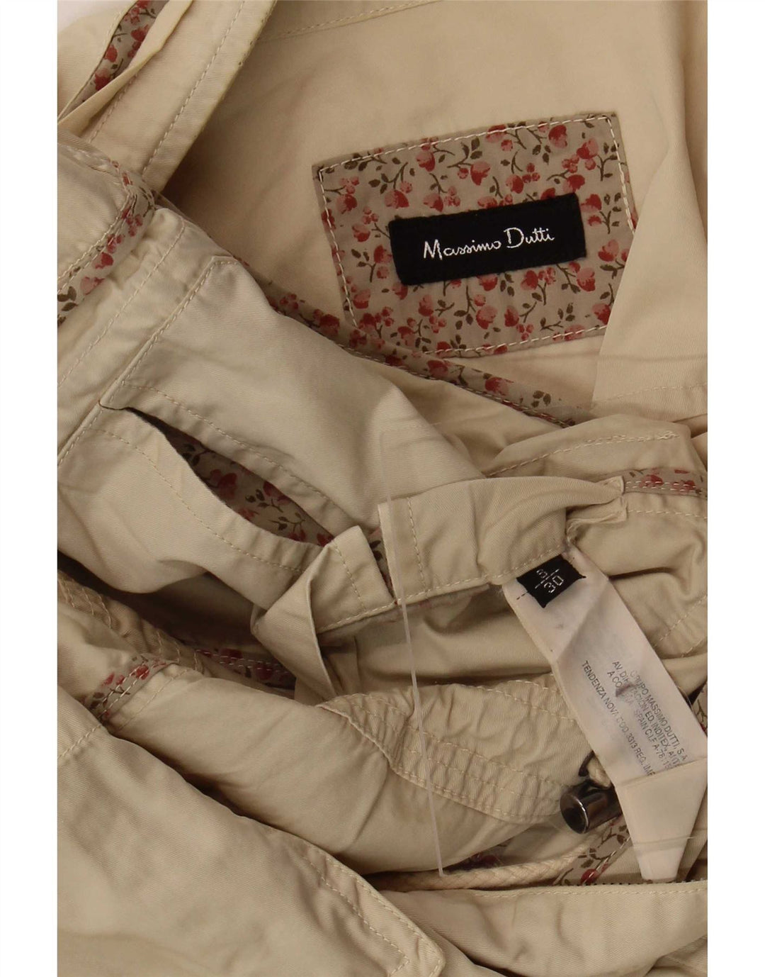 Massimo Dutti Γυναικείο Utility Jacket UK 10 Small Beige βαμβακερό