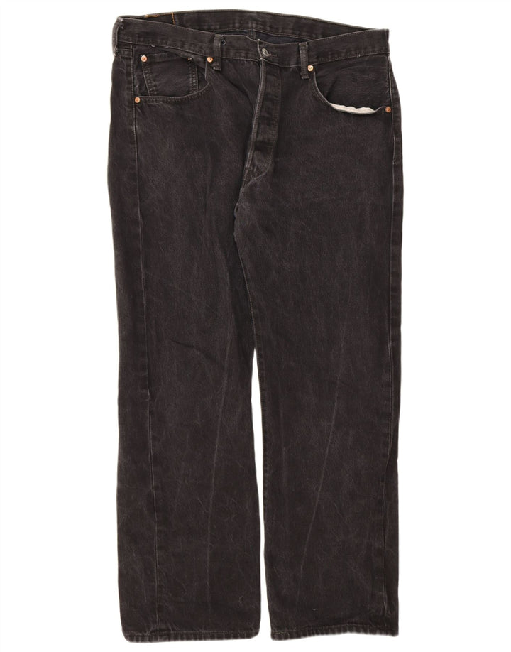 Levi's Mens 501 Straight Jeans W38 L30 Μαύρο Βαμβακερό