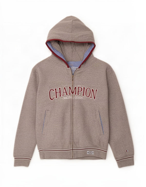 Champion Boys Graphic Zip Hoodie πουλόβερ 7-8 ετών Small Grey Flecked