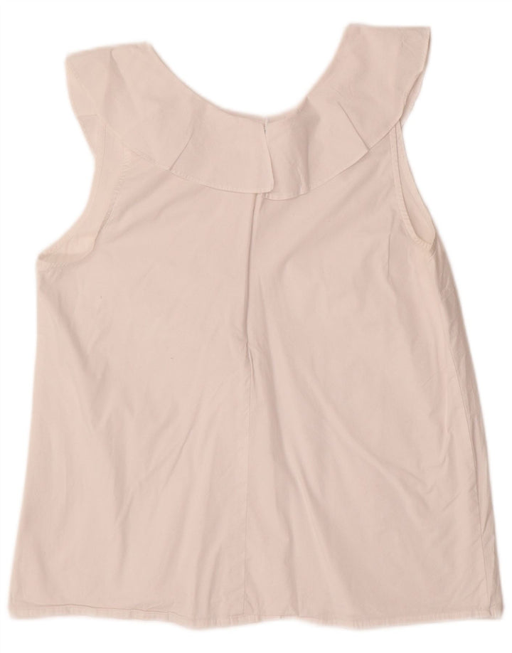 J. Crew Γυναικεία Αμάνικη Μπλούζα Τοπ US 10 Large Λευκό Βαμβακερό