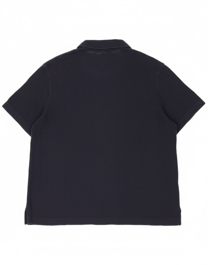 Marks & Spencer Ανδρικό κοντομάνικο πουκάμισο 2XL Navy Blue βαμβακερό