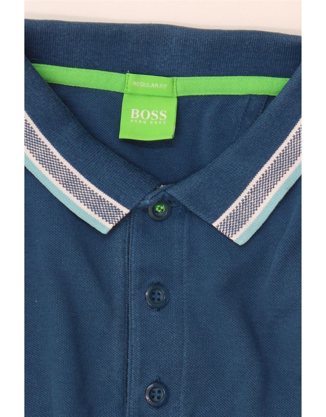 Ανδρικό μακρυμάνικο μπλουζάκι πόλο HUGO BOSS με κανονική εφαρμογή, μικρό μπλε