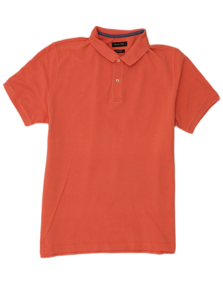 Massimo Dutti ανδρικό μπλουζάκι πόλο με κανονική εφαρμογή XL πορτοκαλί