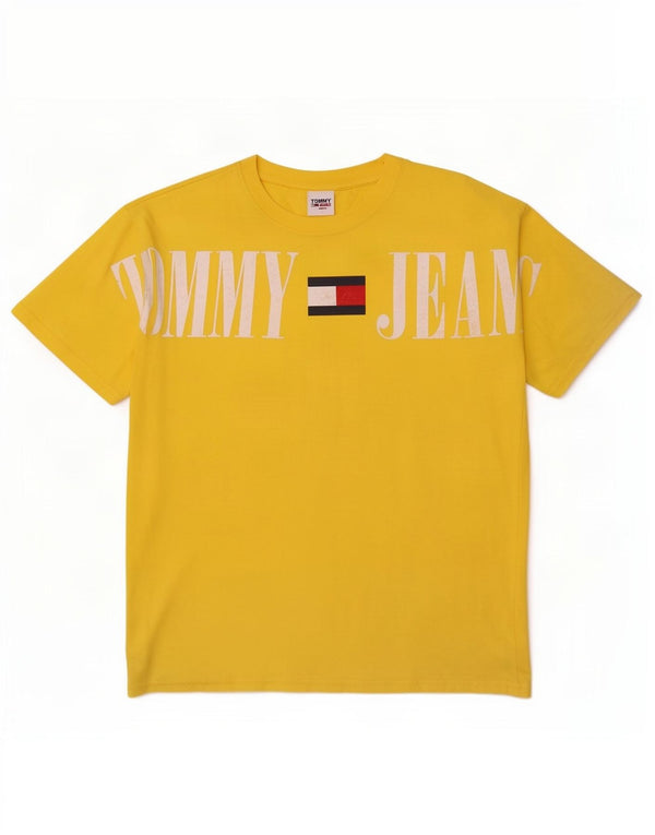 Ανδρικό γραφικό T-Shirt Tommy Hilfiger Top Μεσαίο κίτρινο βαμβακερό
