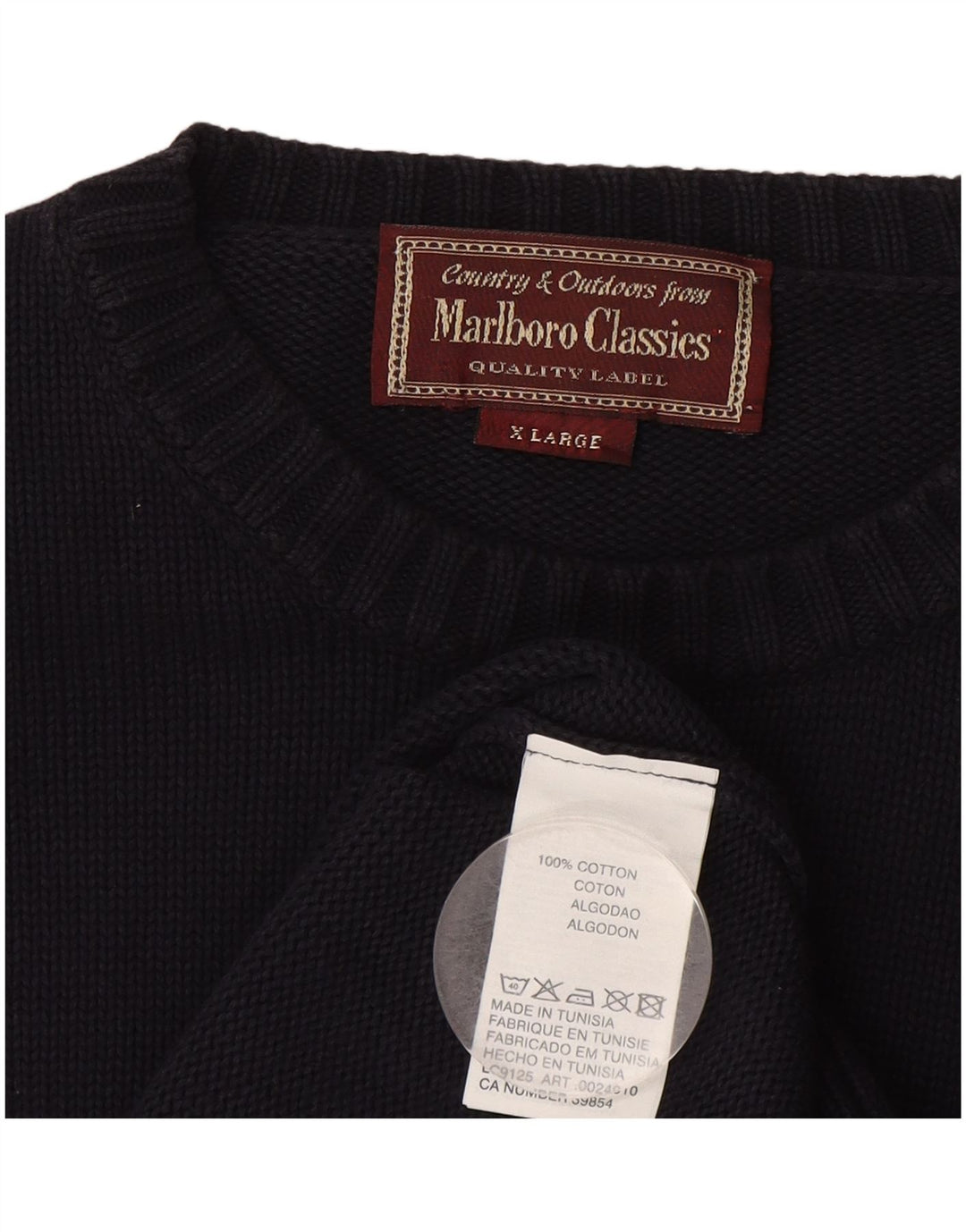 Ανδρικό πουλόβερ Marlboro Classics Crew Neck Jumper XL Navy Blue Cotton