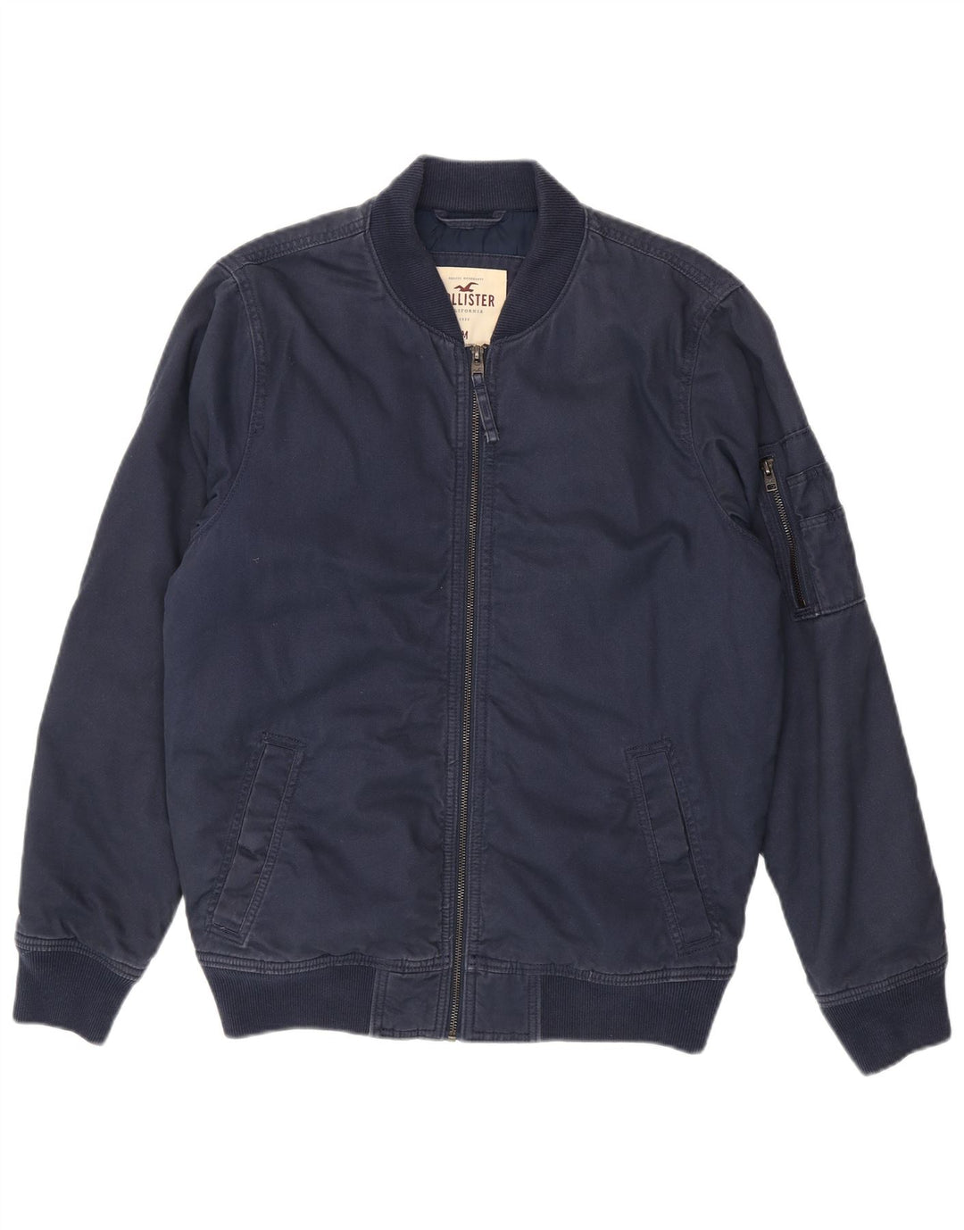 Ανδρικό μπουφάν Hollister Bomber UK 38 Medium Navy Blue Cotton