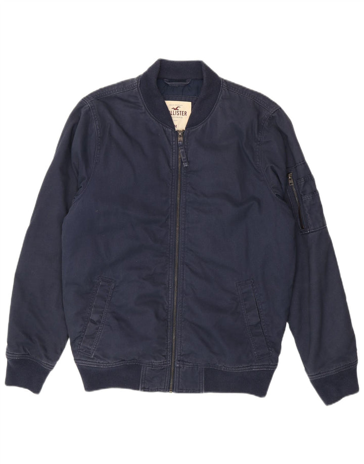 Ανδρικό μπουφάν Hollister Bomber UK 38 Medium Navy Blue Cotton