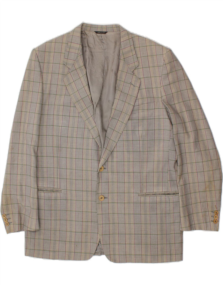 MISSONI Womens 2 Button Blazer Jacket IT 54 3XL Grey Check Wool Vintage Missoni and Second-Hand Missoni from Messina Hembry 