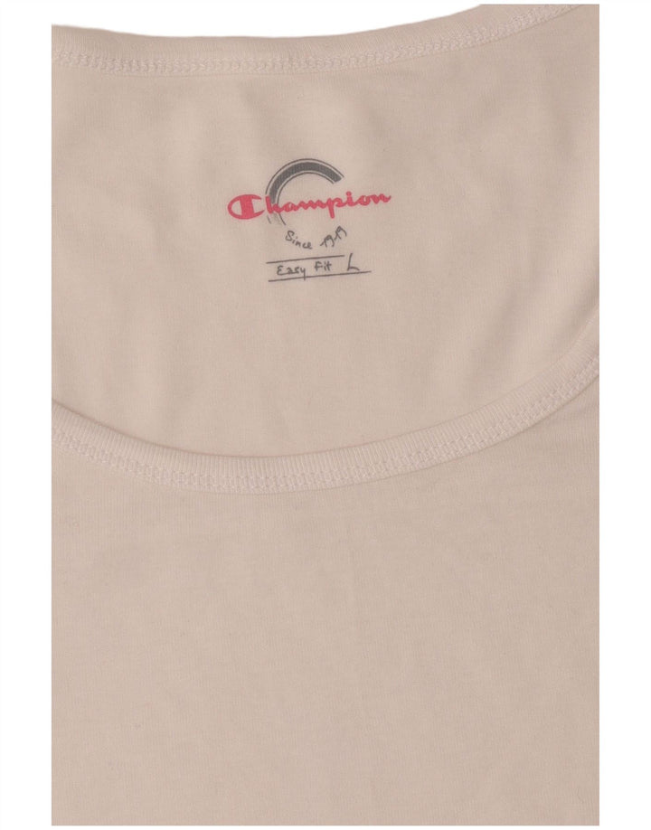 Champion Womens Easy Fit T-Shirt Top UK 16 Large Off White