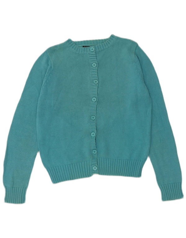 Zara Γυναικεία Ζακέτα Crop UK 14 Large Blue Cotton