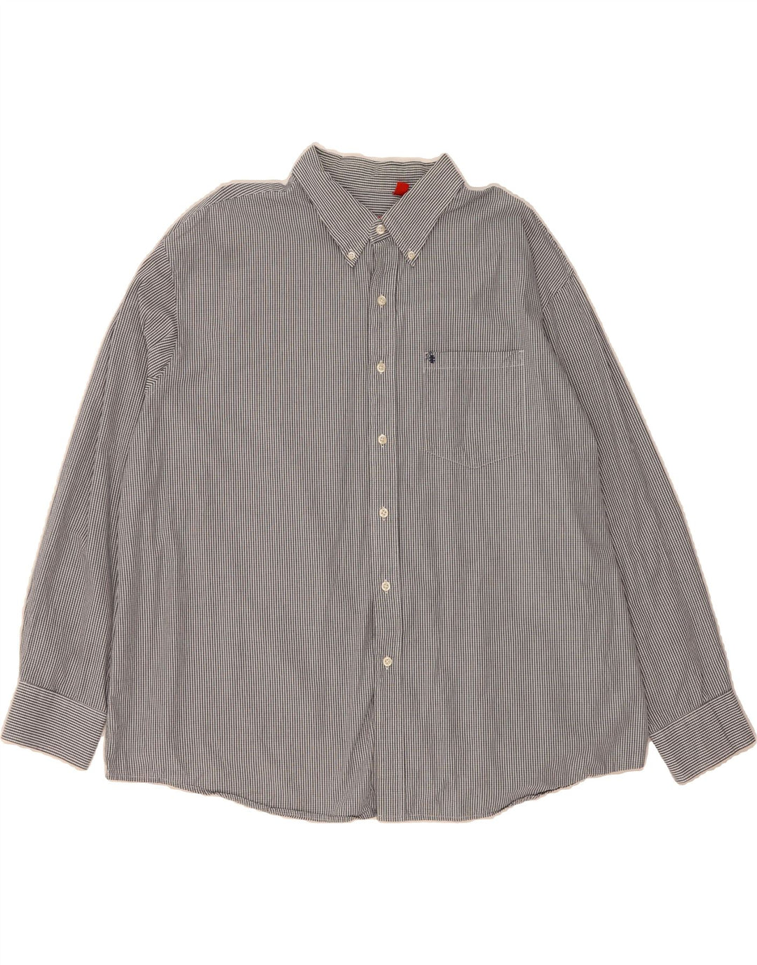 IZOD Mens Shirt 2XL Navy Blue Check Cotton Vintage Izod and Second-Hand Izod from Messina Hembry 