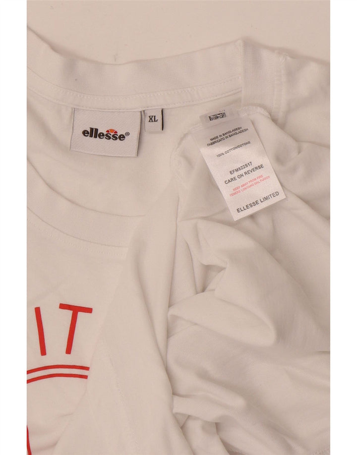 Ανδρικό Γραφικό Γιλέκο ELLESSE XL Λευκό βαμβακερό