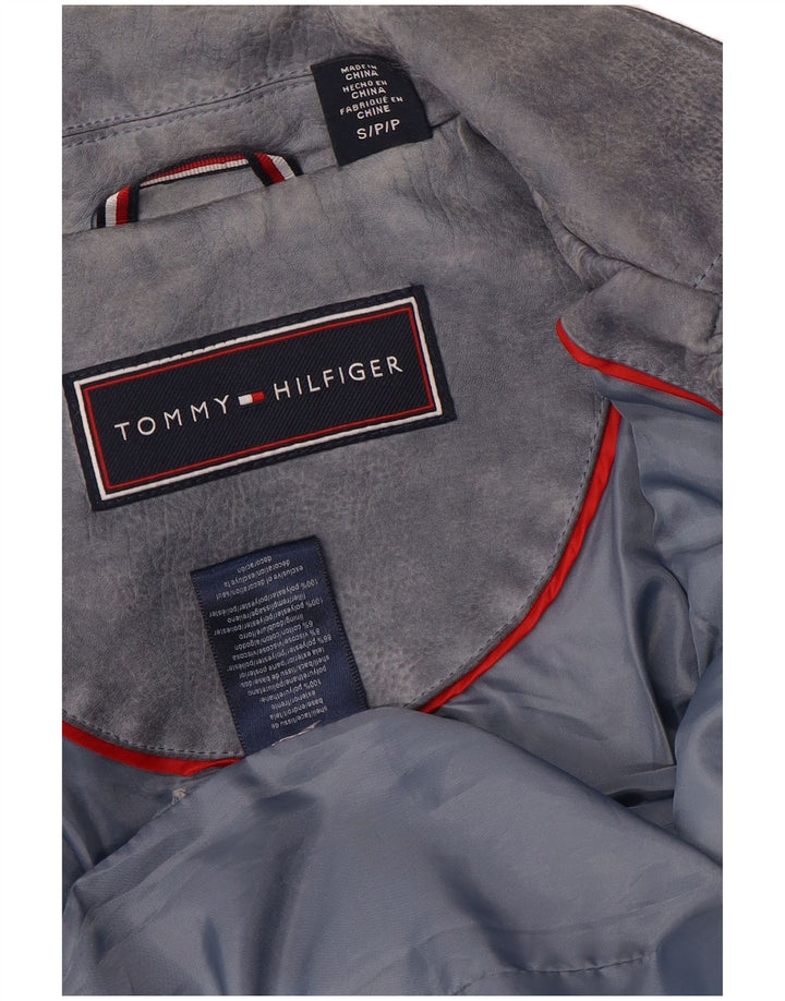 Tommy Hilfiger Γυναικείο Faux Leather Biker Jacket UK 10 Small Grey
