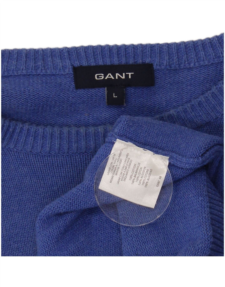Ανδρικό πουλόβερ Gant Boat Neck Jumper Μεγάλο Μπλε Βαμβακερό
