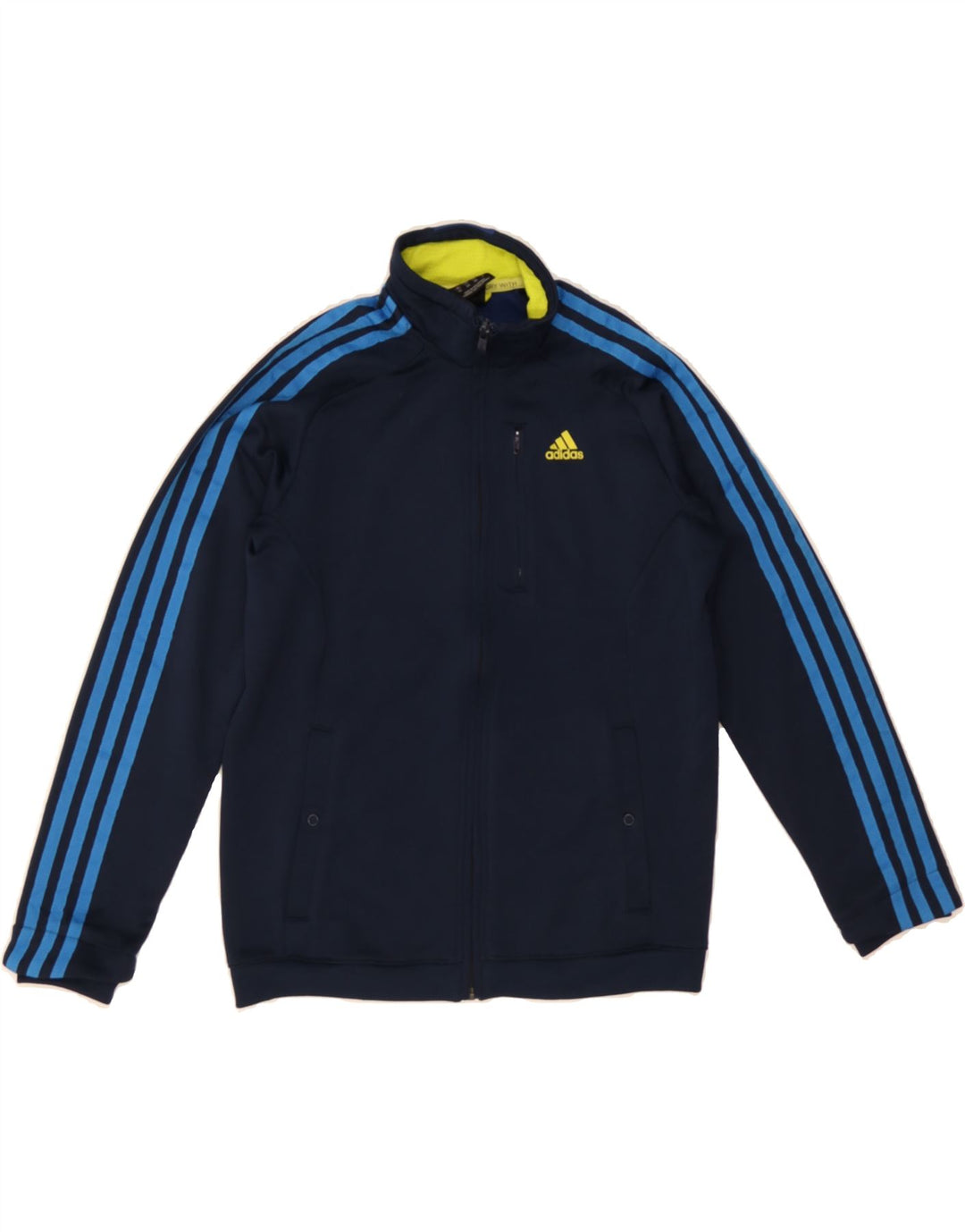 ADIDAS Boys Climalite Tracksuit Top Jacket 11-12 Years Navy Blue Vintage Adidas and Second-Hand Adidas from Messina Hembry 