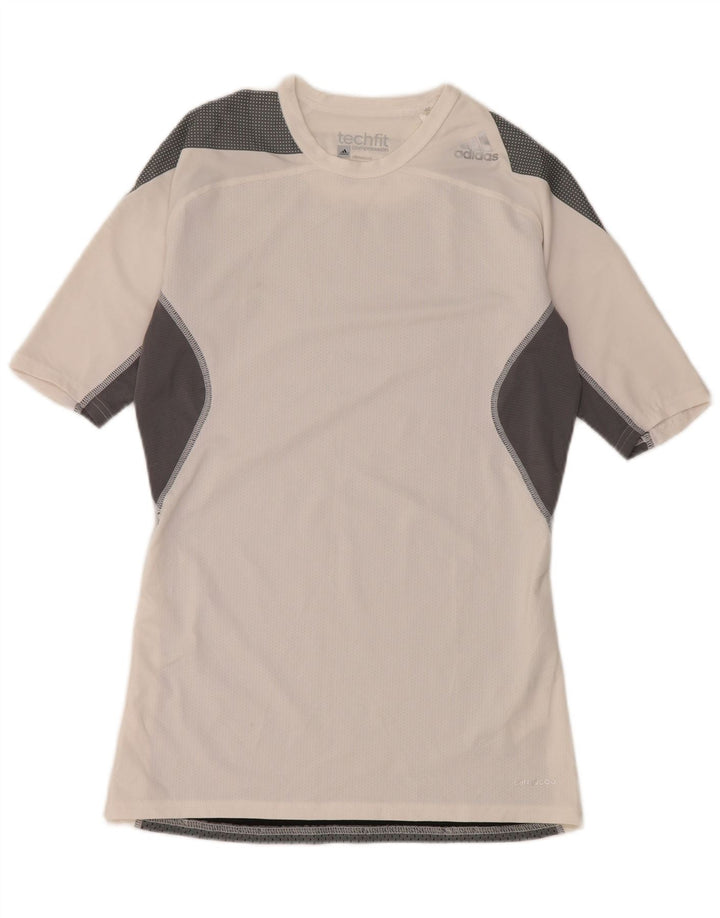 Ανδρικό μπλουζάκι με γραφικό συμπίεση Adidas Top Large White Colourblock