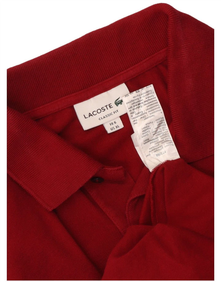 LACOSTE Ανδρικό πουκάμισο πόλο Classic Fit Μέγεθος 6 XL Κόκκινο βαμβακερό
