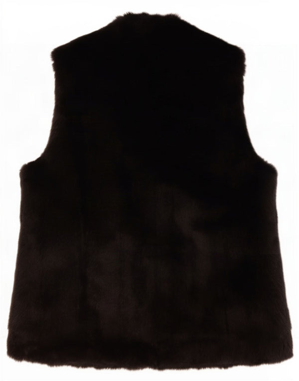 Pomodoro Γυναικεία Faux Fur Gilet UK 16 Large Black Acrylic