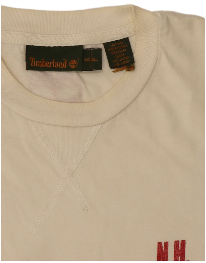 Ανδρικό γραφικό T-Shirt Timberland Top Μικρό λευκό βαμβακερό