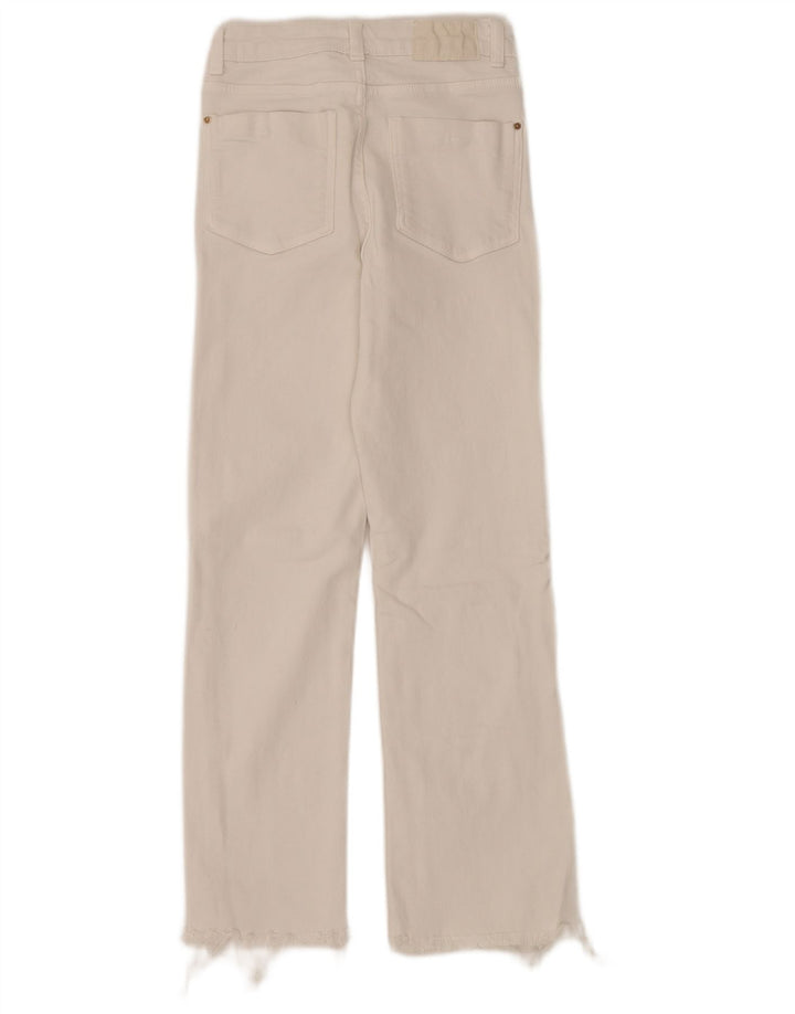 ZARA Womens Cropped Jeans EU 34 2XS W24 L25 White