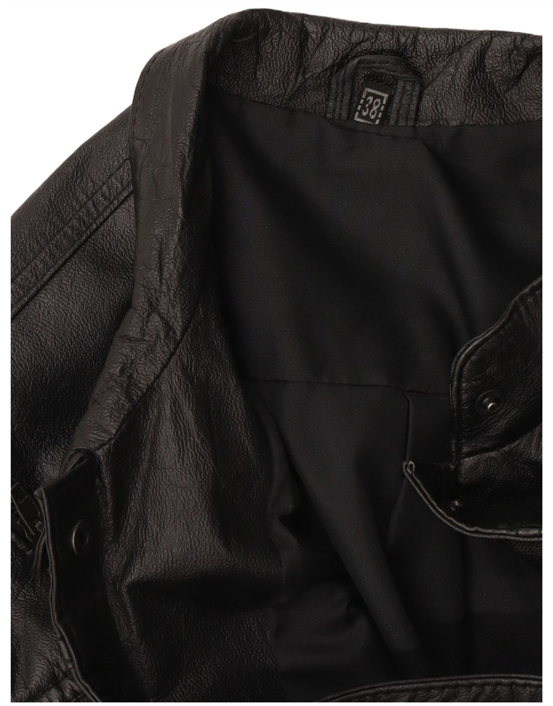 Vintage Γυναικείο Loose Fit Leather Gilet EU 38 Medium Black