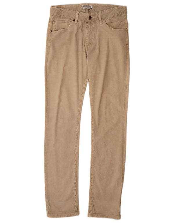 Zara Ανδρικό Slim Casual Παντελόνι EU 38 Small W30 L32 Beige βαμβακερό