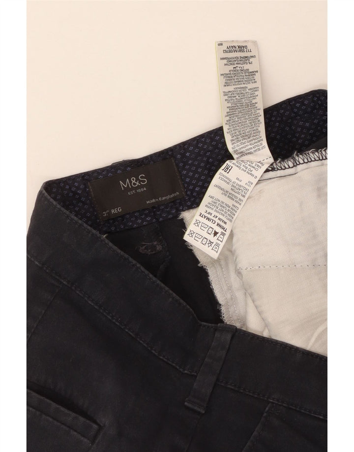 MARKS & SPENCER Ανδρικό σορτς Chino με κανονική εφαρμογή W32 μεσαίο μπλε βαμβακερό