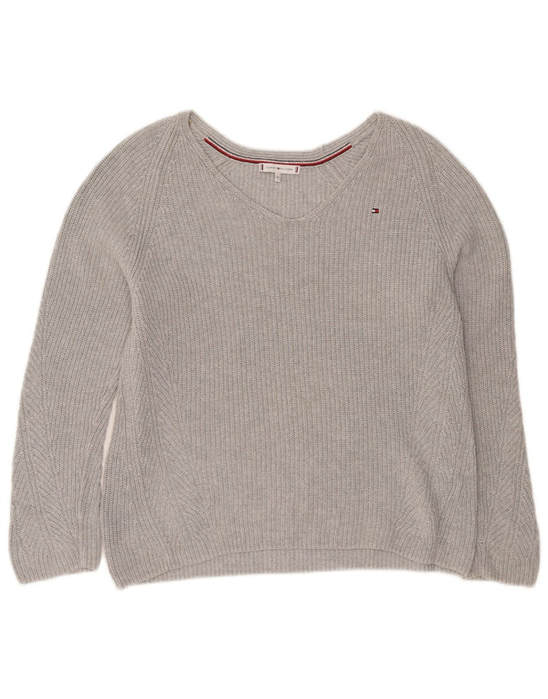 Tommy Hilfiger Γυναικείο πουλόβερ με λαιμόκοψη με V λαιμόκοψη UK 14 Medium Grey