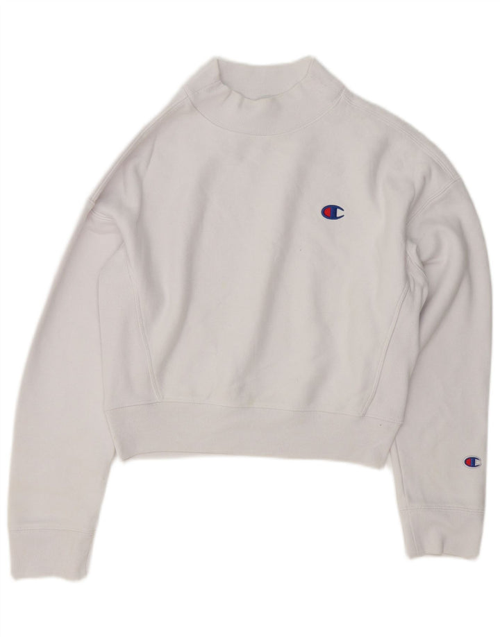Champion Γυναικεία φούτερ Crop Jumper UK 14 Medium White Cotton