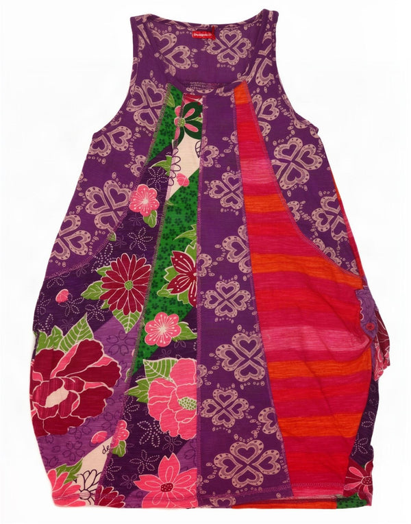 Desigual Girls Relaxed Fit Bubble Dress 13-14 Years Purple Floral