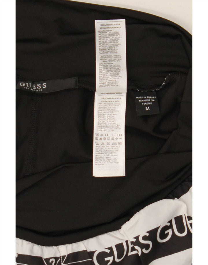 Γυναικείο γραφικό αθλητικό σορτς Guess UK 12 μεσαίο μαύρο ριγέ πολυεστέρα