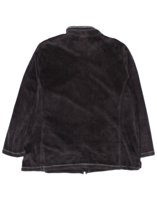 Champion Γυναικείο Comfort Fit Velvet Tracksuit Top Jacket UK 22 3XL Γκρι