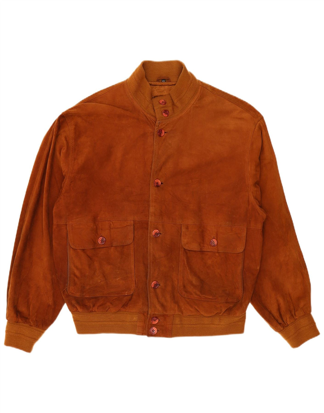 Vintage Ανδρικό Suede Bomber Jacket IT 52 XL Καφέ Δερμάτινο