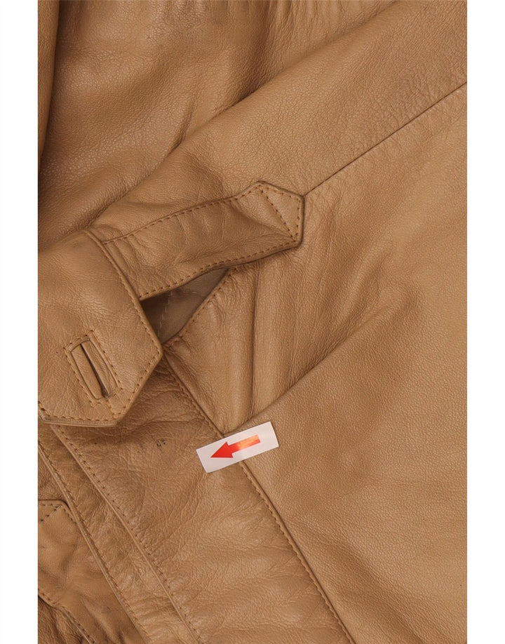 Vintage Ανδρικό Δερμάτινο Μπουφάν IT 52 XL Μπεζ
