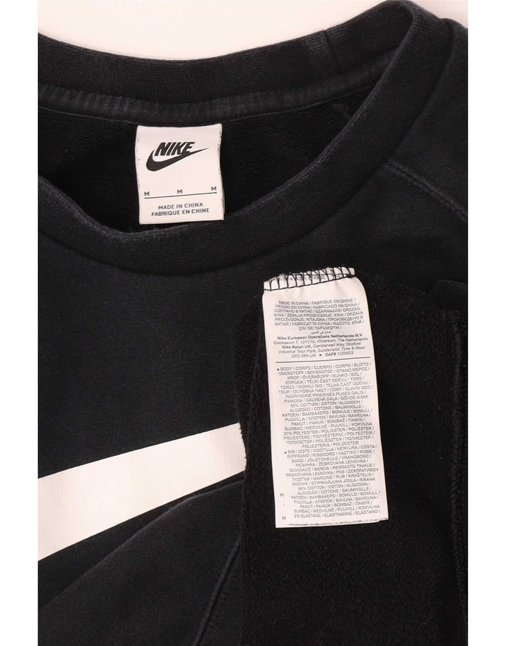 Ανδρικό γραφικό φούτερ Nike Swoosh, μεσαίο μαύρο βαμβακερό