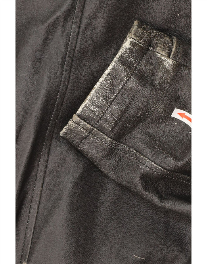 Vintage Ανδρικό Στρατιωτικό Δερμάτινο Μπουφάν IT 54 2XL Μαύρο Δερμάτινο