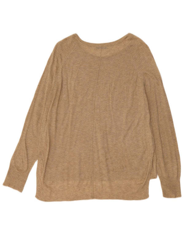 Zara Γυναικείο πουλόβερ με λαιμόκαυστο UK 14 Large Beige Flecked
