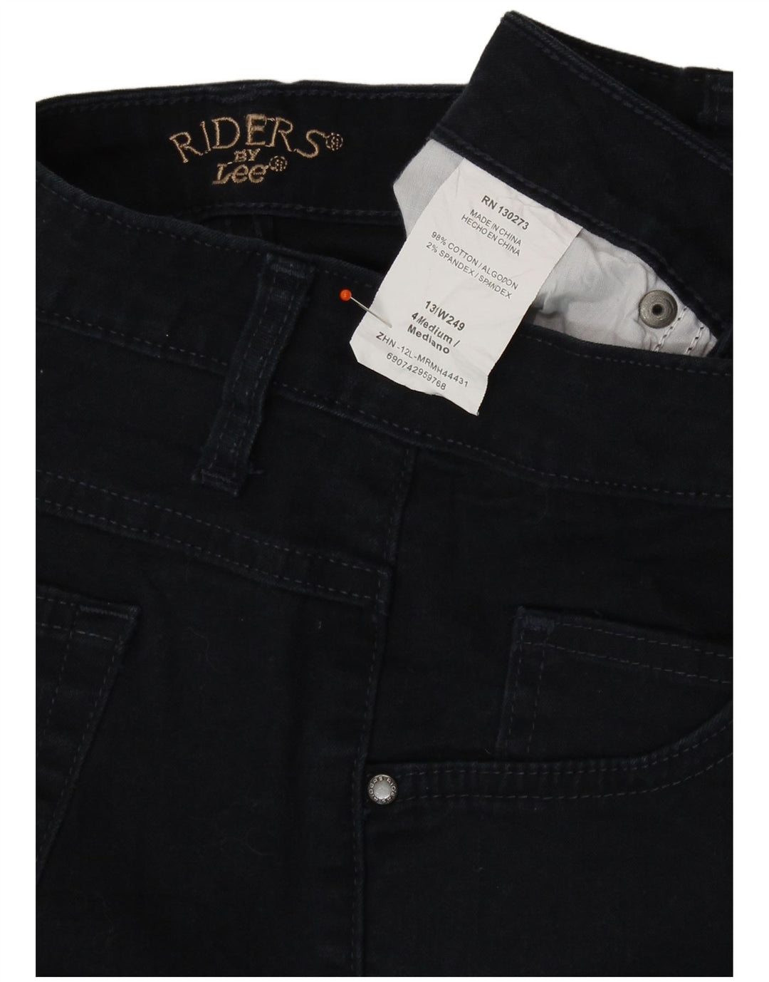 LEE Womens Riders Capri Jeans US 4 Small W27 L18 Navy Blue Cotton