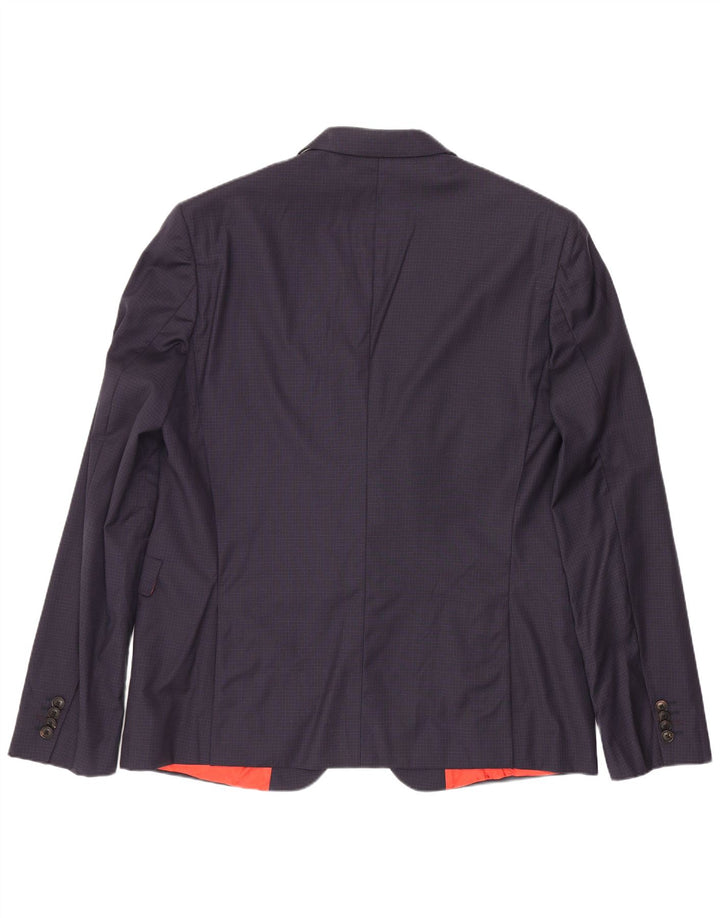 Paul Smith Ανδρικό μπουφάν σακάκι με 2 κουμπιά IT 44 XS Navy Blue Check Wool