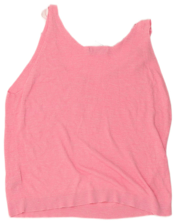 Marks & Spencer Γυναικείο γιλέκο Crop Top UK 18 XL Pink Acrylic