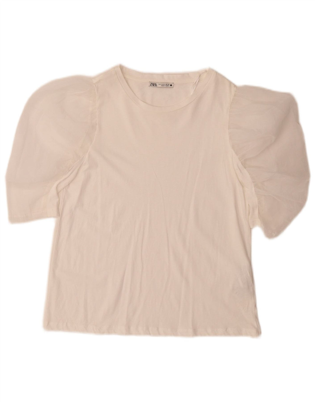 Zara Γυναικεία Μπλούζα Τοπ UK 10 Small White Cotton