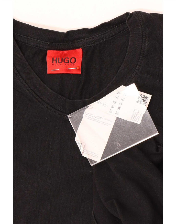 Ανδρικό T-Shirt Hugo Boss Τοπ μεσαίο μαύρο βαμβακερό